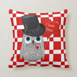 Cute and Colorful Owl Throw Pillow