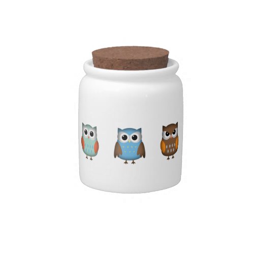 Cute and Colorful Owls Candy Jar