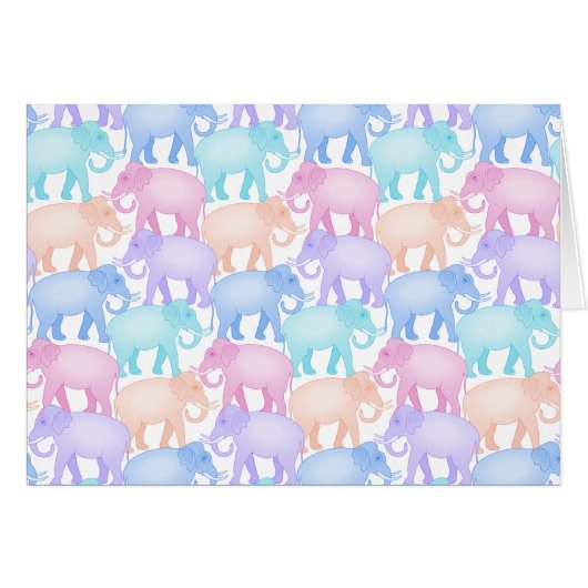 Cute and Colorful Pastel Elephant Pattern (Front Horizontal)