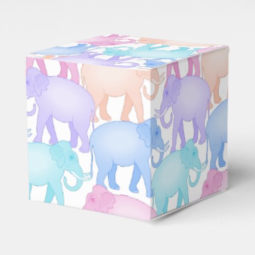 Cute and Colorful Pastel Elephant Pattern Favor Boxes