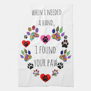 Cute and Colorful Paw Print Kitchen Towel