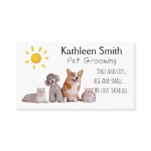 Cute and Colorful Pet Grooming Business Cards
