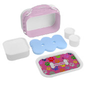 Cute and Colorful Pet Paw Prints Pattern Monogram Lunch Box (Full Product)