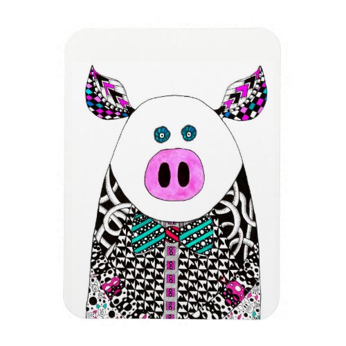 Cute and Colorful Pig Magnet 3 x 4