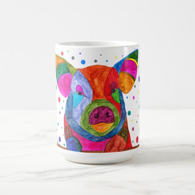 Cute and Colorful Pig Mug (Center)