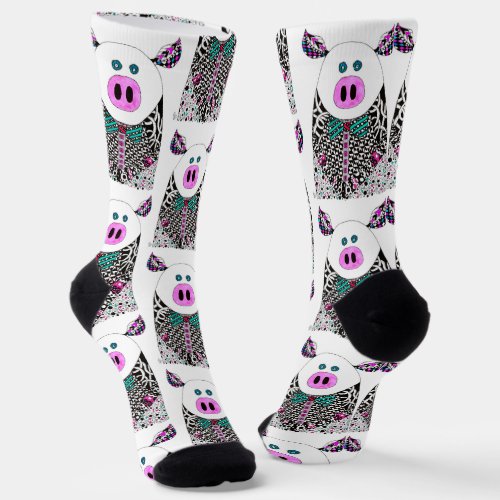 Cute and Colorful Pig Socks