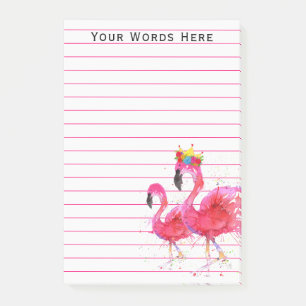 Cute and Colorful Pink Flamingo Notes