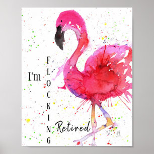 Cute and Colorful Pink Flamingo Poster 8X10"