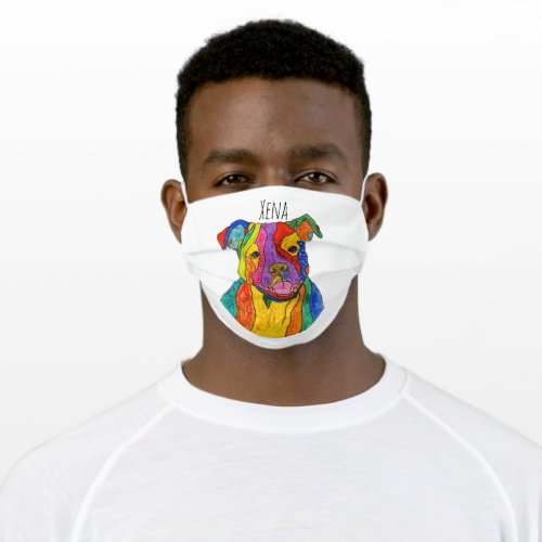 Cute and Colorful Pit Bull Face Mask