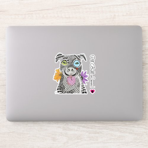 Cute and Colorful Pit Bull Lover Vinyl Stickers