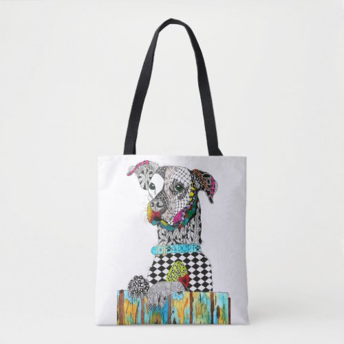 Cute and Colorful Pit Bull Tote Bag