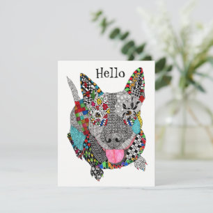 Cute and Colorful Pitbill Greeting Card