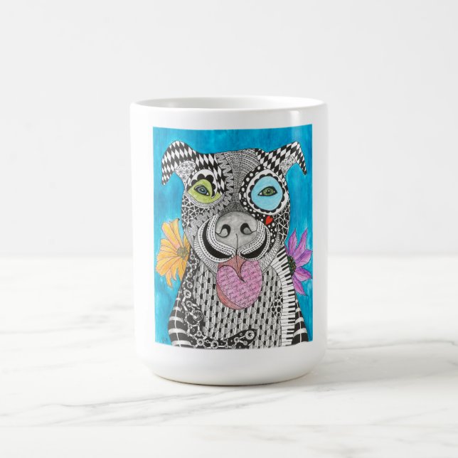 Cute and Colorful Pitbull Dog Mug (Center)