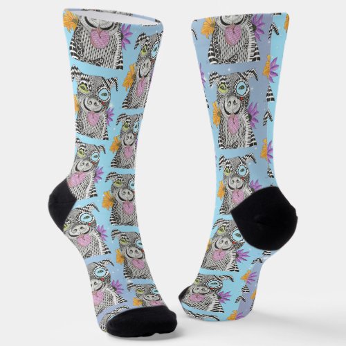 Cute and Colorful Pitbull Dog Socks