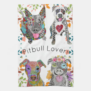 Cute and Colorful Pitbull Kitchen Towel