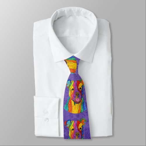 Cute and Colorful Pitbull Neck Tie