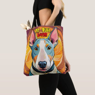 Cute and Colorful Pitbull Tote Bag