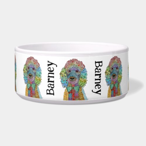 Cute and Colorful Poodle Goldendoodle Dog Bowl