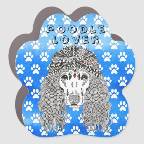 Cute and Colorful Poodle Lover Car Magnet