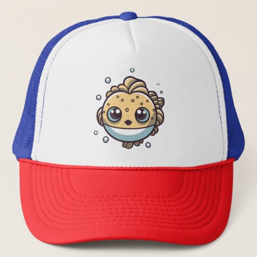 Cute and Colorful Pufferfish Art  Trucker Hat