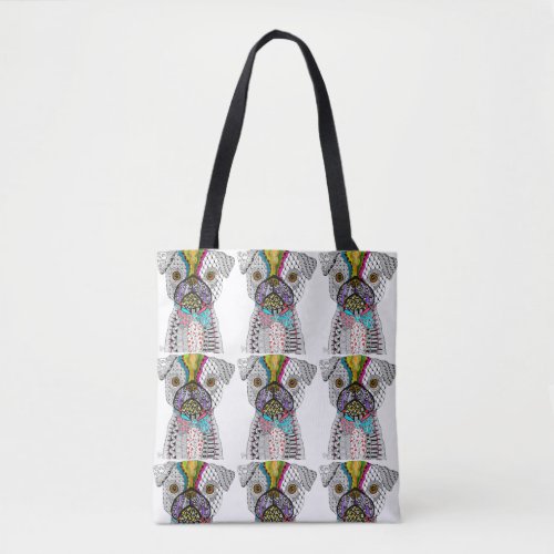 Cute and Colorful Pug Tote Bag