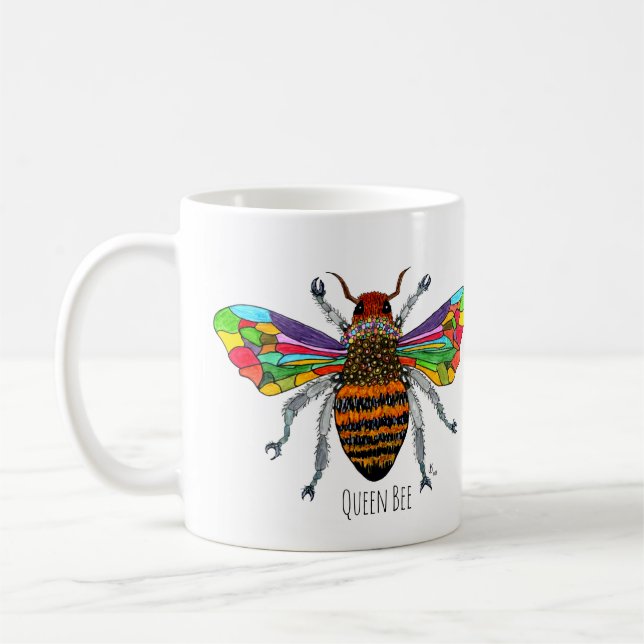 Cute and Colorful Queen Bee Mug (Left)