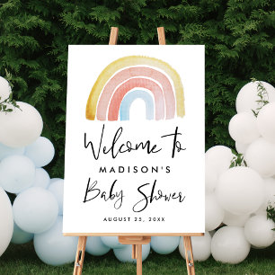 Cute and Colorful Rainbow Baby Shower Welcome Sign