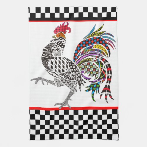Cute and Colorful Rooster Kitchen Towel