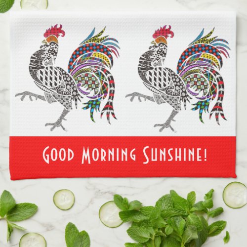 Cute and Colorful Rooster Kitchen Towel