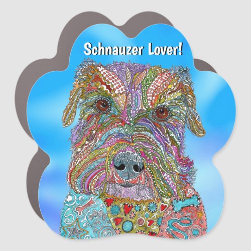 Cute and Colorful Schnauzer Lover Car Magnet