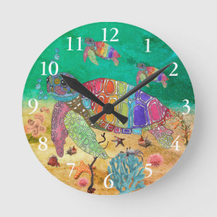 Cute and Colorful Sea Turtle Clock