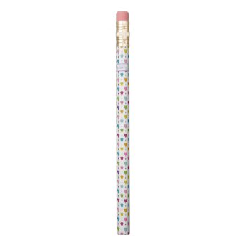 Cute And Colorful Seamless Hearts Pattern Monogram Pencil by LifeInColorStudio at Zazzle