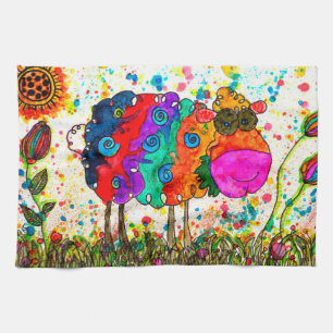 Cute and Colorful Sheep Kitchen Towel