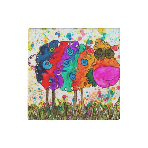 Cute and Colorful Sheep Magnet