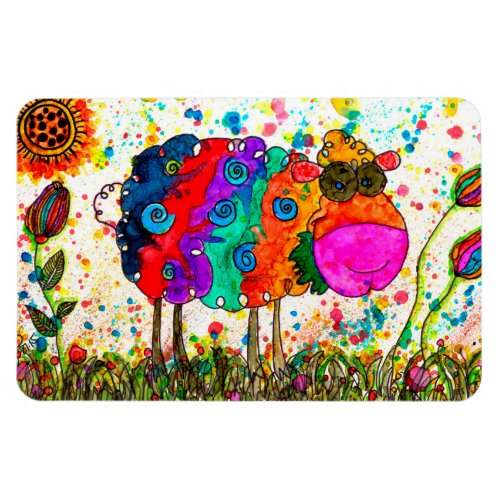 Cute and Colorful Sheep Magnet 3x4
