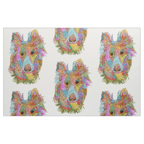 Cute and Colorful Sheltie Fabric