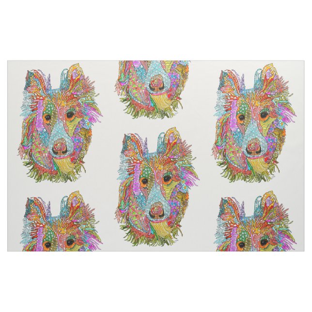 Cute and Colorful Sheltie Fabric (Fat Quarter)