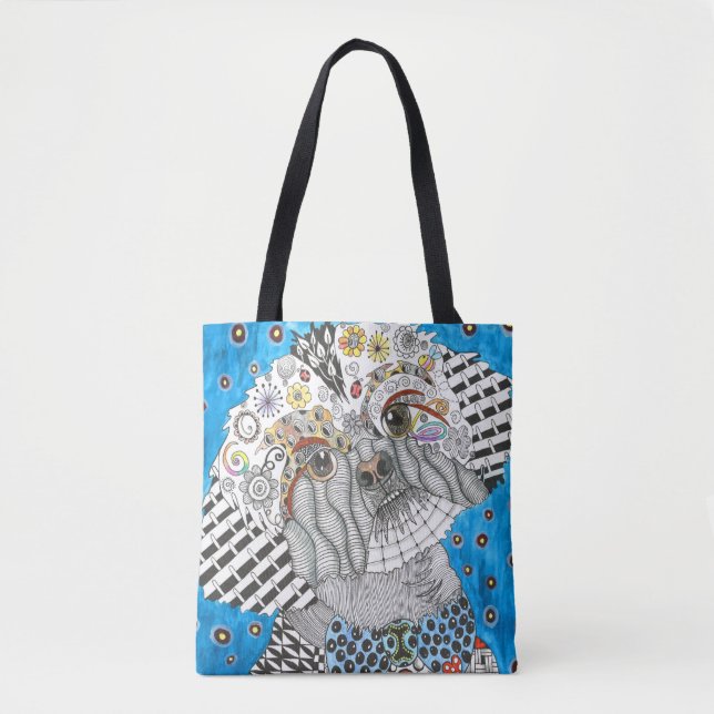 Cute and Colorful Shih Tzu Tote Bag (Front)
