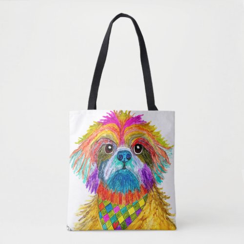 Cute and Colorful Shih Tzu Tote Bag