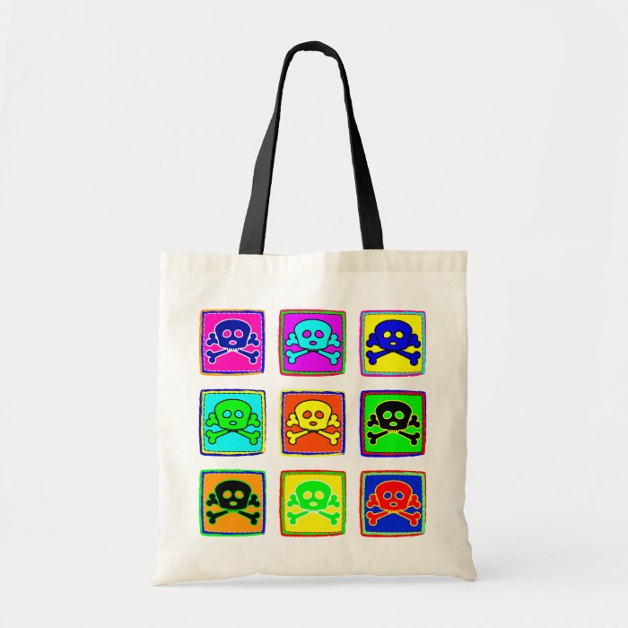 Cute and Colorful Skulls Tote Bags