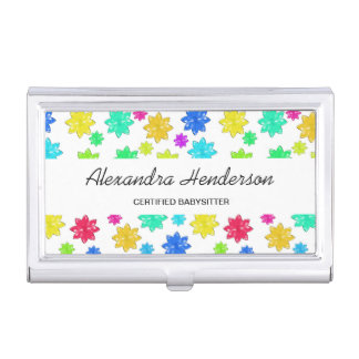 Cute and Colorful Stars Babysitter Child Care Case For Business Cards