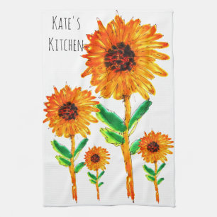 Cute and Colorful Sunflower Kitchen Towel