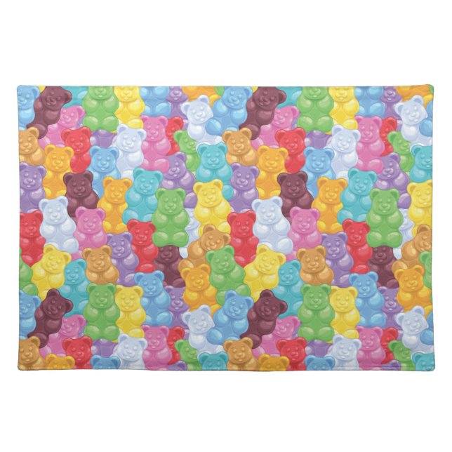 Cute and Colorful Sweet Gummy Bears Cloth Placemat (Front)