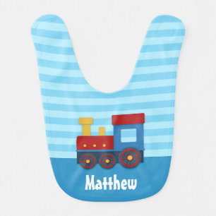 Cute and Colorful Train for Baby Boy Bib