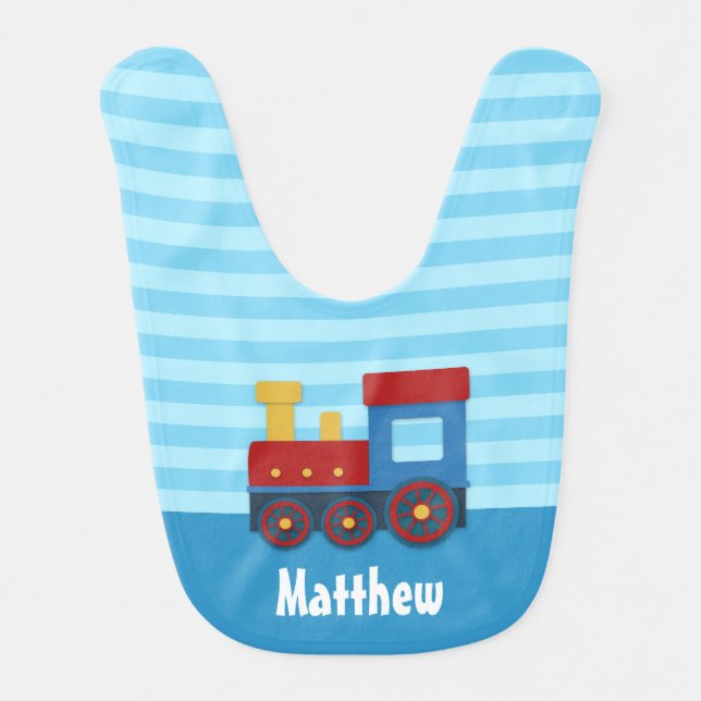 Cute and Colorful Train for Baby Boy Bib (Front)