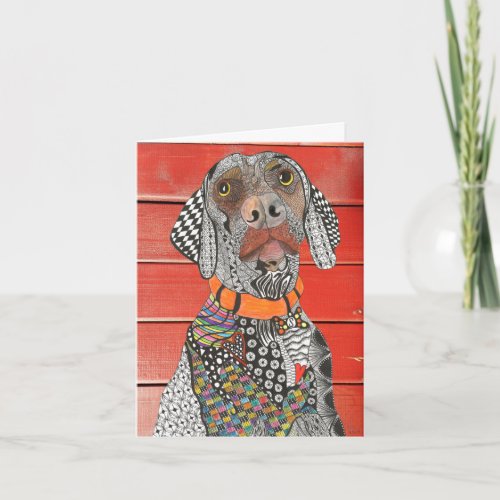 Cute and Colorful Weimaraner Greeting Card