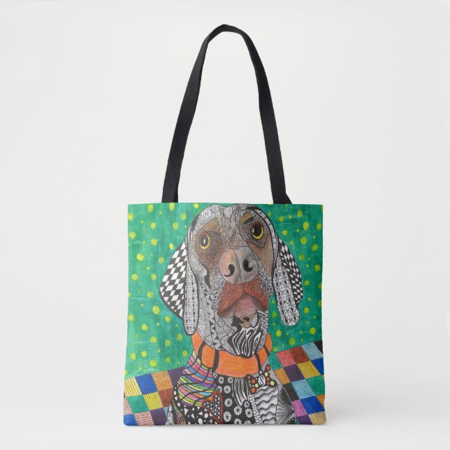 Cute and Colorful Weimaraner Tote Bag (Front)