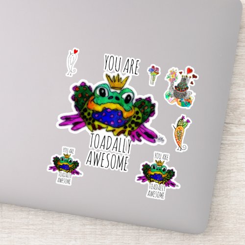 Cute and Colorful You are Toadally Awesome Sticker