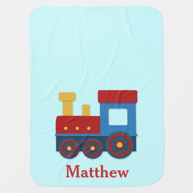 Cute and Colourful Choo Choo Train for Baby Boy Swaddle Blanket (Front)