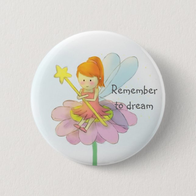 Cute and Colourful Fairy Pinback Button (Front)